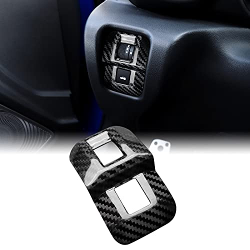 KUNGKIC Hartkohlefaser Auto-Klimaanlage Taste Aufkleber Kofferraumschalter Rahmen Dekorativer Innenbereich Compatible with Subaru BRZ Toyota GR86 2021 2022 2023 Zubehör Schwarz von KUNGKIC