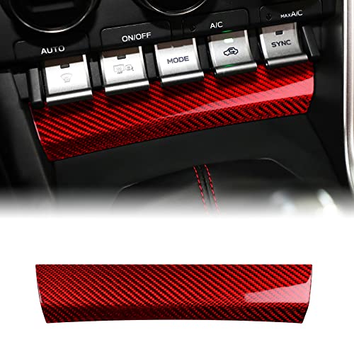 KUNGKIC Hartkohlefaser Auto-Klimaanlagen-Einstellknopf unten dekorativer Aufkleber Innenbereich Compatible with Subaru BRZ Toyota GR86 2021 2022 2023 Zubehör Rot von KUNGKIC