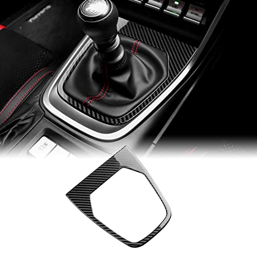 KUNGKIC Hartkohlefaser Auto Schalthebel Konsole Gangschaltung außen Rahmen Getriebe Innenbereich Trimmen Aufkleber Compatible with Subaru BRZ Toyota GR86 2021 2022 2023 Zubehör Schwarz von KUNGKIC