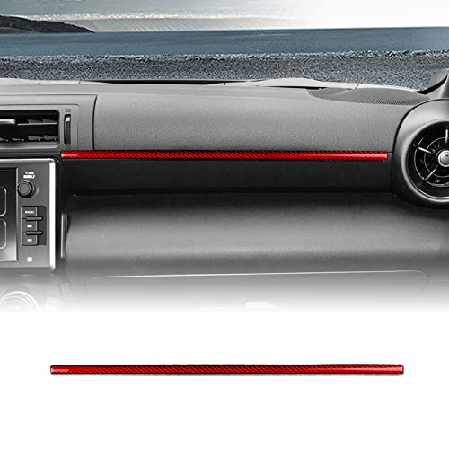 KUNGKIC Hartkohlefaser Auto-Zentralsteuerung Co-Pilot Zierleiste Aufkleber Dekorativ Innenbereich Compatible with Subaru BRZ ZN8 Toyota 86 ZN8 2021 2022 2023 Zubehör Rot von KUNGKIC
