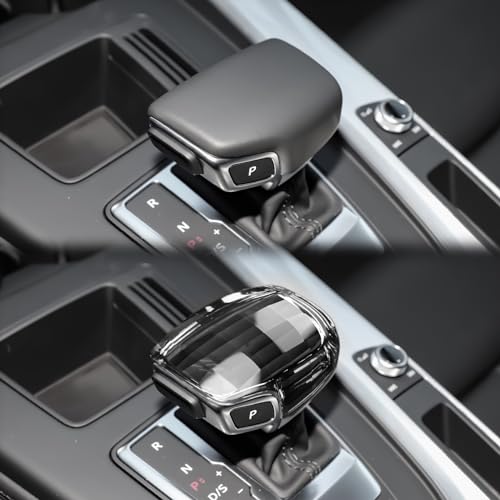KUNGKIC Helles Kristall Auto-Schaltknauf Abdeckung Griffe Hebel Stick Kopf Dekorativ Schalthebelknauf Getriebegriff Compatible with AUDI A4 S4 A5 S5 RS5 Q5 SQ5 Q7 Innenbereich Zubehör(Stil A) von KUNGKIC