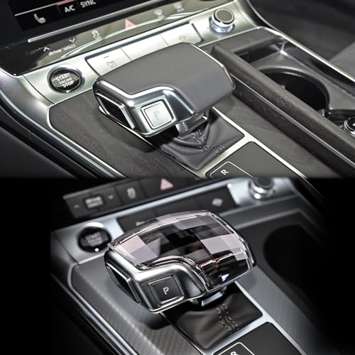 KUNGKIC Helles Kristall Auto-Schaltknauf Abdeckung Griffe Dekorativ Schalthebelknauf Getriebegriff Für AUDI A6 A7 SQ8 RS6 RS7 Q7 Q8 S8 Innenbereich Zubehör(Stil B) von KUNGKIC