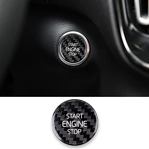 KUNGKIC Kohlefaser Auto-Motor-Start-Stopp-Schalter Carbon Fiber Engine Start Button Compatible with Volvo XC40 zubehör innenraum Schwarz KUNGKIC Kohlefaser Auto-Motor-Start-Stopp-Schalter Carbon Fiber Engine Start Button Compatible with Volvo XC40 zubehör innenraum Schwarz von KUNGKIC