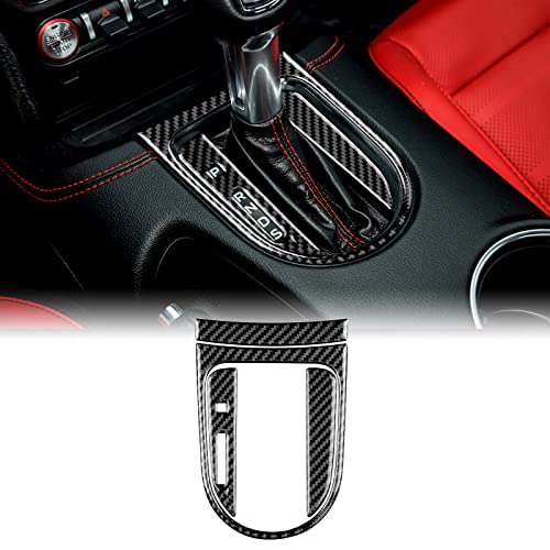 KUNGKIC Kohlefaser Auto Schalthebel Konsole Gangschaltung Panel Aufkleber Innenbereich Dekorative Compatible with Ford Mustang GT 2015-2022 Getrieberahmen Zubehör von KUNGKIC