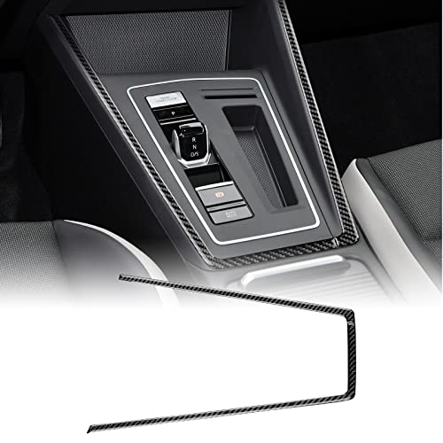 KUNGKIC Kohlefaser Auto Schalthebel Konsole Gangschaltung äußerer Rahmen Getriebe Trimmen Aufkleber Innenbereich Compatible with volkswagen vw Golf 8 2020 2021 2022 2023 Zubehör(Schwarz) von KUNGKIC
