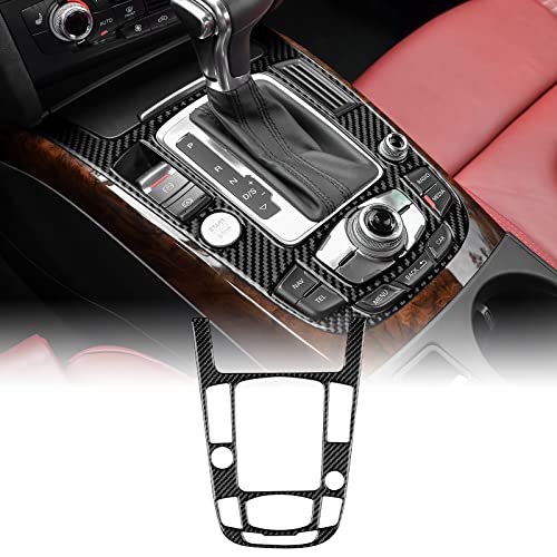KUNGKIC Kohlefaser Auto Schalthebel Konsole Gangschaltung außen Rahmen Getriebe Innenbereich Trimmen Aufkleber Compatible with Audi Q5 A4 A5 2009-2016 Zubehör Schwarz Stil B von KUNGKIC