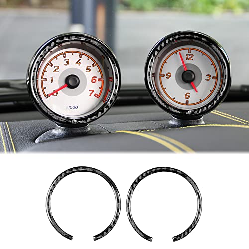 KUNGKIC Kohlefaser Autotacho-Rahmen Aufkleber Tachometer Dekorative Innenbereich Compatible with Mercedes Benz Smart 451 Fortwo 2008-2015 Zubehör (Schwarz) von KUNGKIC