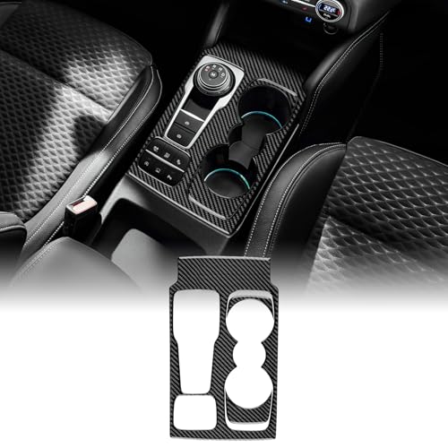 KUNGKIC Real Carbon Fiber für Ford Focus 2019 2020 2021 2022 2023 2024 2025 Zubehör Auto Schalttafel Abdeckung Getrieberahmen Gangschaltung Paneel Innenraum Dekorative Auto Teile Geschenk (Schwarz) von KUNGKIC