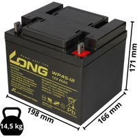 2x Kung Long Akku 12V 45Ah Pb Batterie Bleigel WP45-12 vds 2x Kung Long Akku 12V 45Ah Pb Batterie Bleigel WP45-12 vds von KUNGLONG