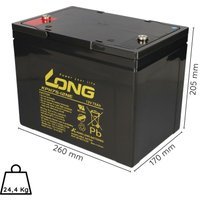 Kunglong - 2x Kung Long Bleiakku Batterie KPH75-12NE M6 12V 75Ah agm Blei Accu wartungsfrei Kunglong - 2x Kung Long Bleiakku Batterie KPH75-12NE M6 12V 75Ah agm Blei Accu wartungsfrei von KUNGLONG
