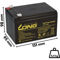 36V 3x 12V 14Ah agm blei akku kompatibel elektro scooter von KUNGLONG