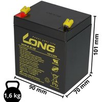 Bleiakku 12V 4,5Ah kompatibel RT1245 rt 1245 agm VdS von KUNGLONG