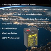 Kunglong - Akku 4,5Ah 6V kompatibel 3-FM-4,2 20HR 3 fm 4.2 3FM 3FM4.5 agm Blei Batterie von KUNGLONG