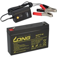 Kunglong - agm blei akku batterie 6V 7Ah kompatibel für usv bleigel gel 7,2Ah + ladegerät von KUNGLONG