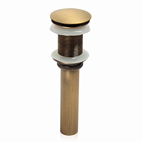 KUNGYO Un-Slotted Basin Waschtischarmatur Push Pop Up Click Clack Maker Stopfen Stopper Ohne Überlauf Fertig (Brass) von KUNGYO