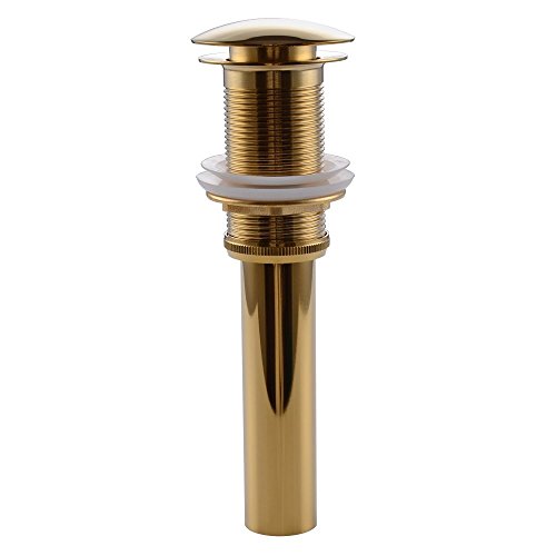 KUNGYO Un-Slotted Basin Waschtischarmatur Push Pop Up Click Clack Maker Stopfen Stopper Ohne Überlauf Fertig (Gold) von KUNGYO