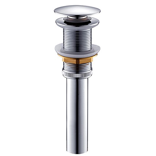 KUNGYO Un-Slotted Basin Waschtischarmatur Push Pop Up Click Clack Maker Stopfen Stopper Ohne Überlauf Ferti (Silber) von KUNGYO