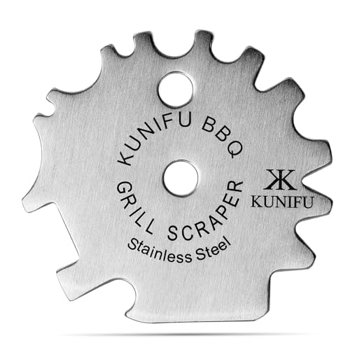 KUNIFU BBQ Grillschaber, Strumpffüller, Borstenfrei für Grill, Küchenhelfer Reiniger, Camping Zubehör, ideale Geschenke für Weihnachten, für Männer, Papa, Ehemann, Freund, Vatertag von KUNIFU