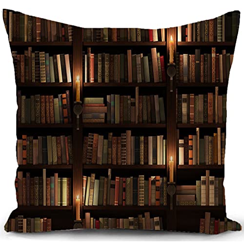 Kissenbezug bücherregal deko Kissen bücher Geschenke für sofakissen kissenbezüge dekokissen couchkissen kissenhülle Sofa Schlafzimmer Wohnzimmer Zimmer zierkissen Couch Sofa Büro 45x45 cm von KUNQIAN