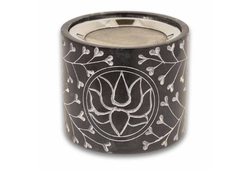 KUNST UND MAGIE Räucherschale Räucherstövchen Räuchergefäß mit Sieb aus Speckstein 10cm von KUNST UND MAGIE