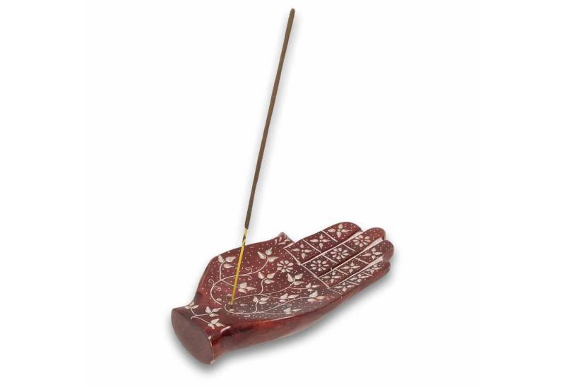 KUNST UND MAGIE Räucherstäbchen-Halter Räucherstäbchenhalter Raücherschale Hamsa Hand Fatima Briefbeschwerer von KUNST UND MAGIE