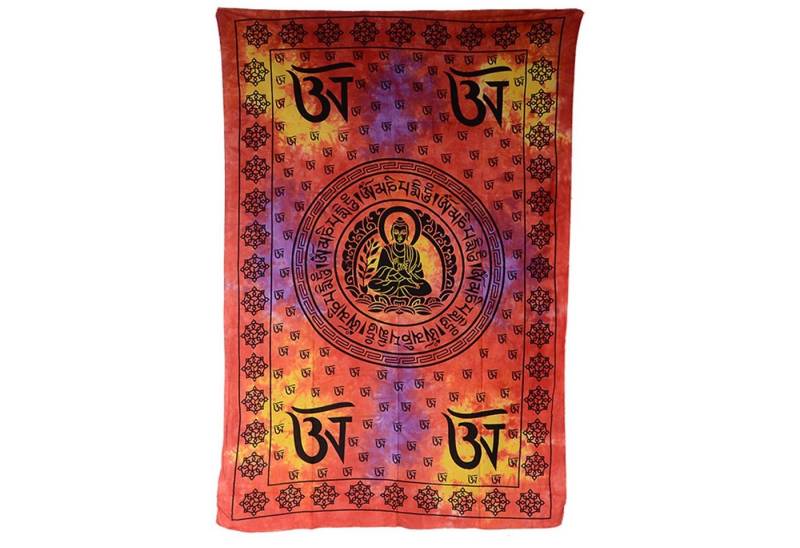 KUNST UND MAGIE Wandteppich Bunte Tagesdecke Wandbehang Tuch Buddha Mandala ca. 200 x 135 cm von KUNST UND MAGIE