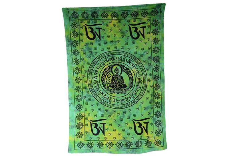 KUNST UND MAGIE Wandteppich Bunte Tagesdecke Wandbehang Tuch Buddha Mandala ca. 200 x 135 cm von KUNST UND MAGIE