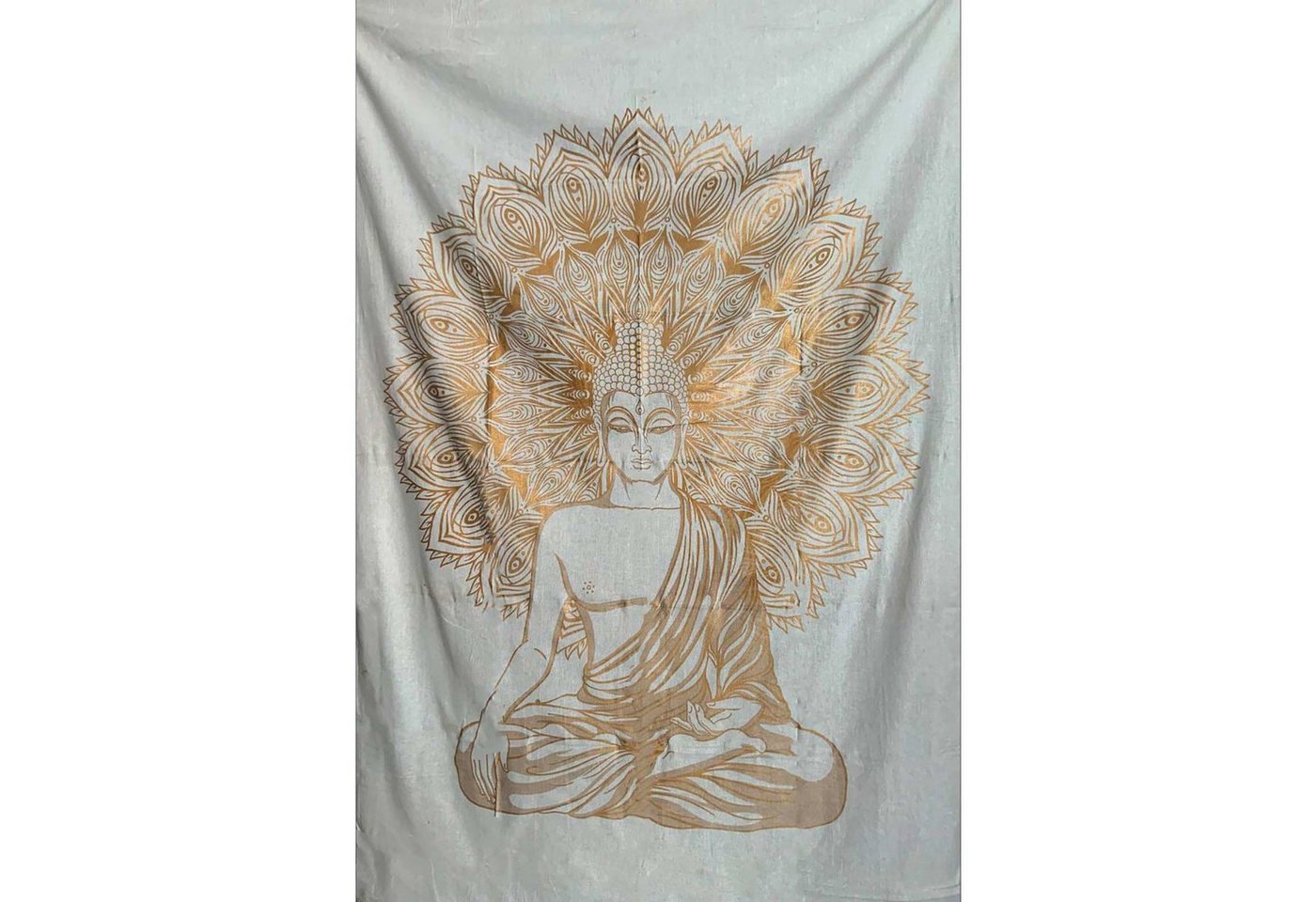 Wandteppich Tagesdecke Wandbehang Deko Tuch Buddha Meditation ca. 200 x135cm, KUNST UND MAGIE von KUNST UND MAGIE