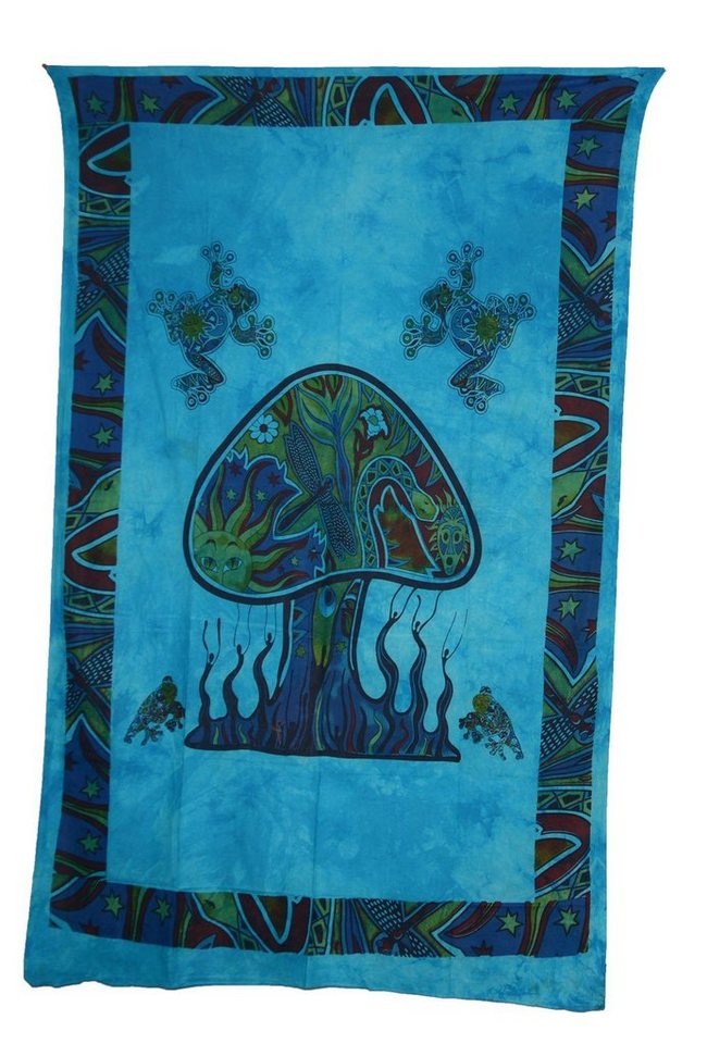 Wandteppich Tagesdecke Wandbehang Mushroom Tuch Pilze, KUNST UND MAGIE von KUNST UND MAGIE