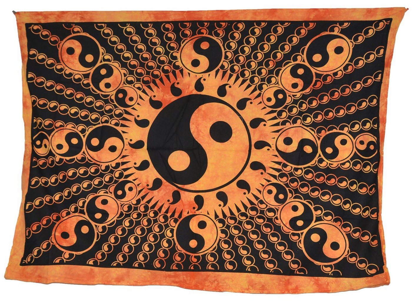 Wandteppich Wandbehang Ying und Yang Tischdecke Tuch Indien ca. 200 x 140 cm, KUNST UND MAGIE von KUNST UND MAGIE