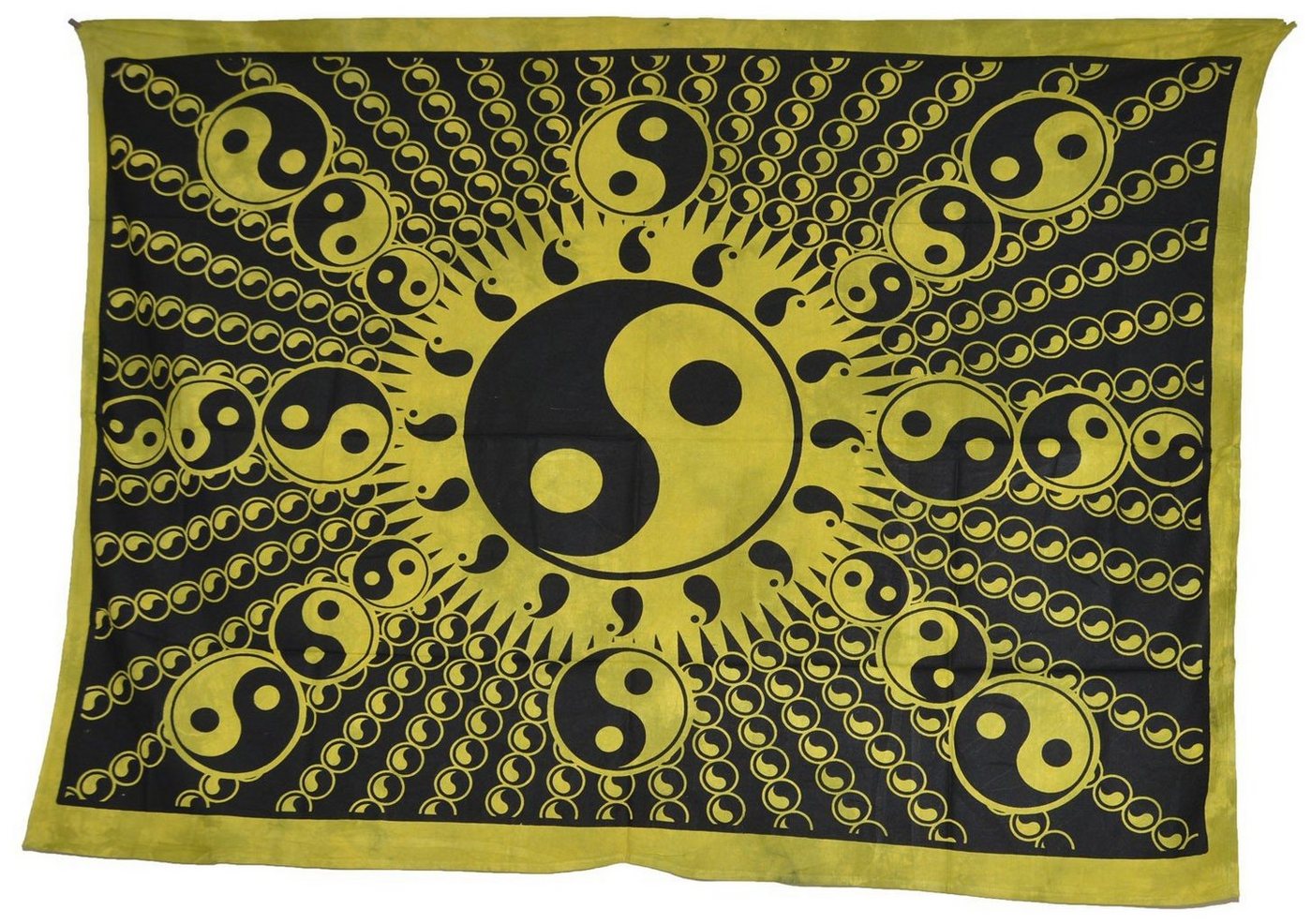 Wandteppich Wandbehang Ying und Yang Tischdecke Tuch Indien ca. 200 x 140 cm, KUNST UND MAGIE von KUNST UND MAGIE