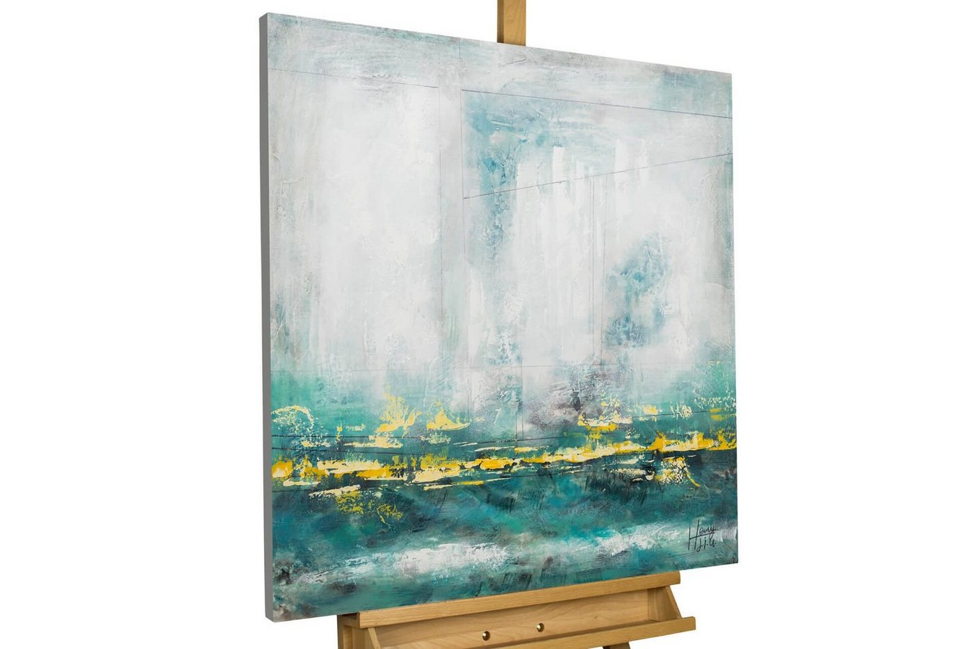 KUNSTLOFT Gemälde Another Perspective 80x80 cm, Leinwandbild 100% HANDGEMALT Wandbild Wohnzimmer von KUNSTLOFT