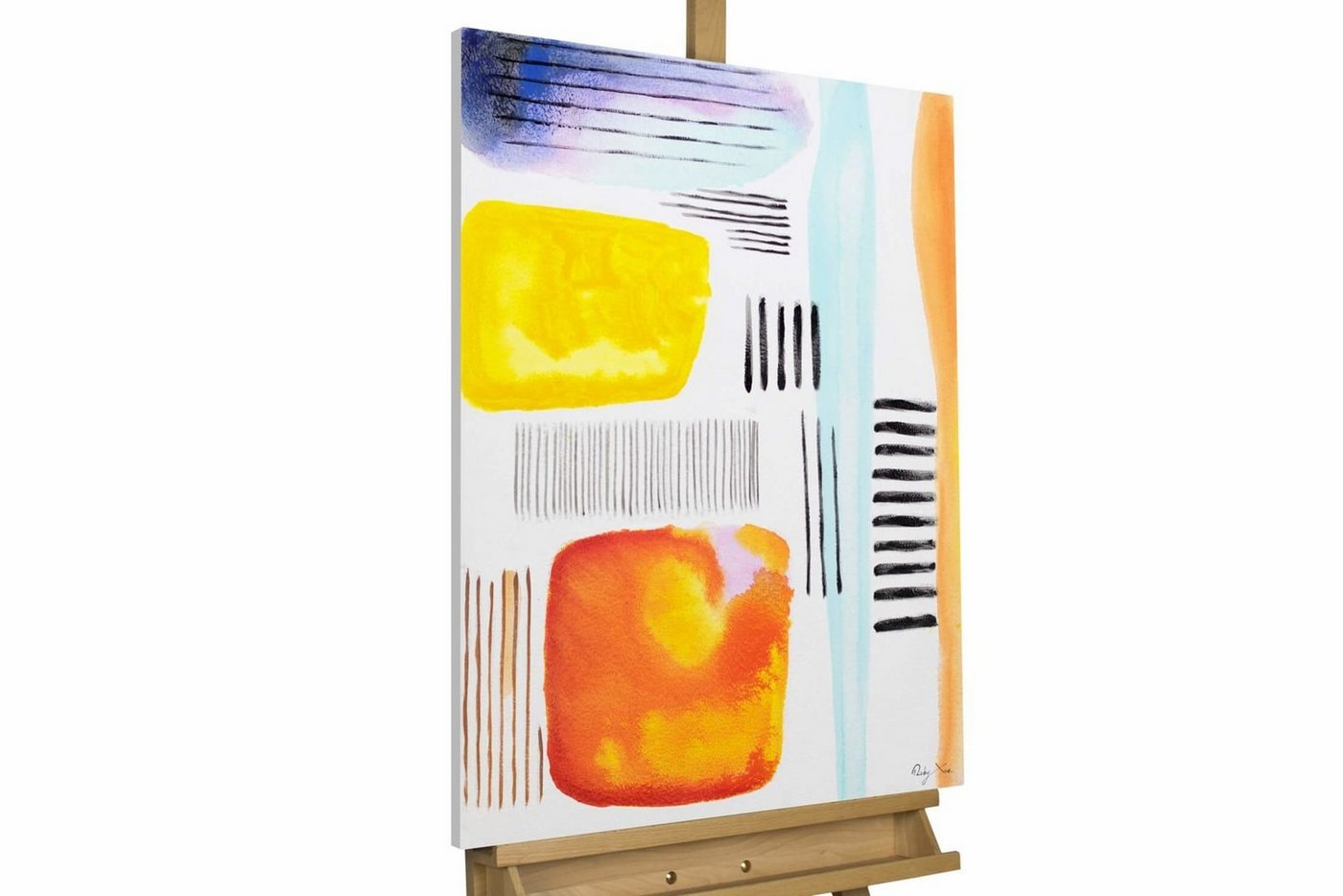 KUNSTLOFT Gemälde Colourful Connections 60x80 cm, Leinwandbild 100% HANDGEMALT Wandbild Wohnzimmer von KUNSTLOFT