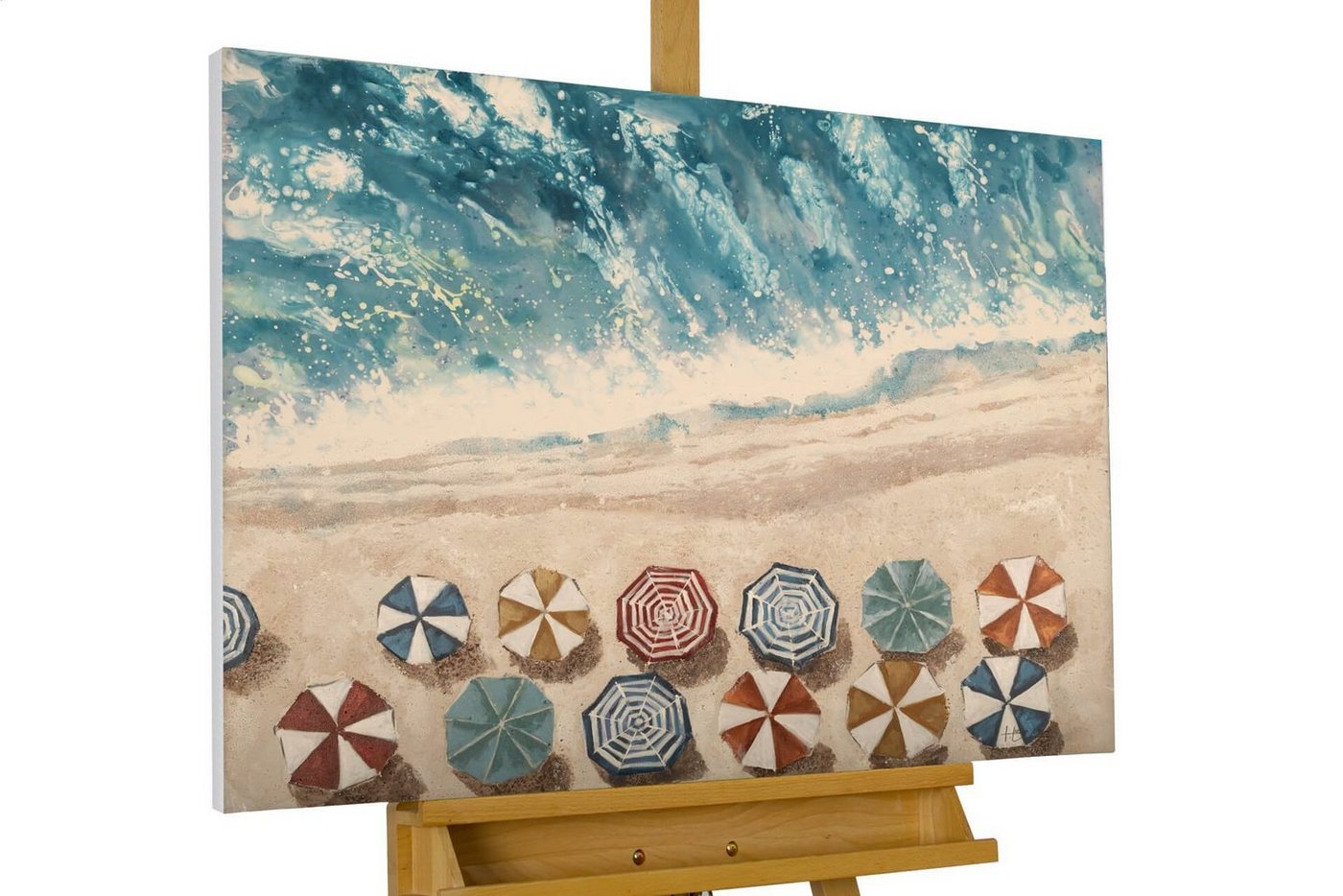 KUNSTLOFT Gemälde »Erholung am Meer«, handgemaltes Bild auf Leinwand von KUNSTLOFT