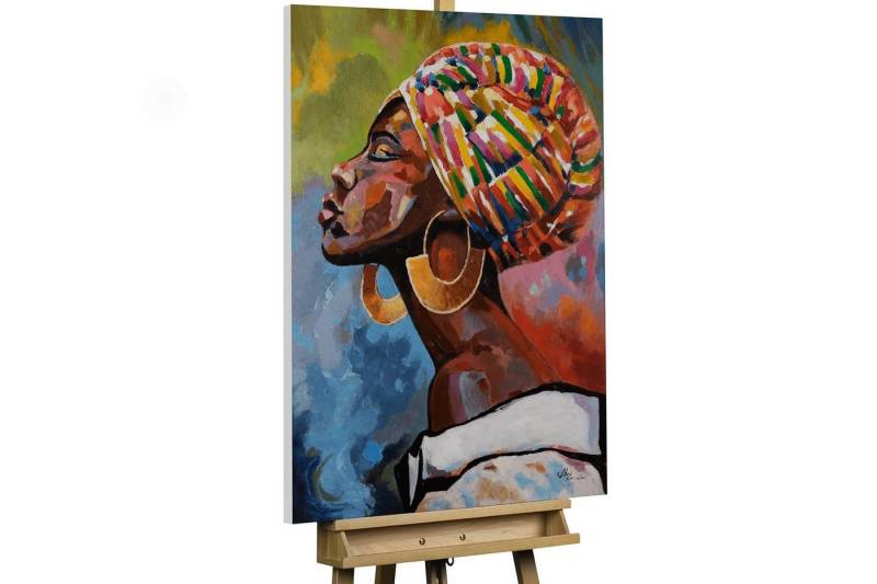 KUNSTLOFT Gemälde Head Up 70x100 cm, Leinwandbild 100% HANDGEMALT Wandbild Wohnzimmer von KUNSTLOFT