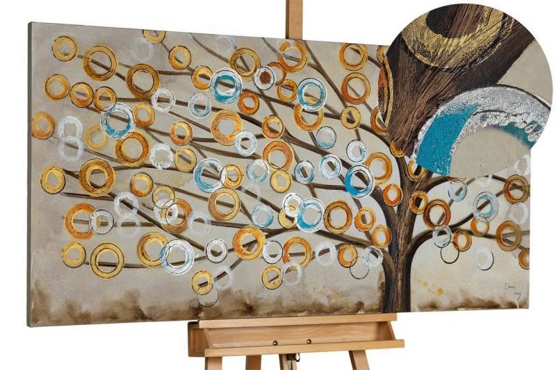 KUNSTLOFT Gemälde Herbstblues 140x70 cm, Leinwandbild 100% HANDGEMALT Wandbild Wohnzimmer von KUNSTLOFT