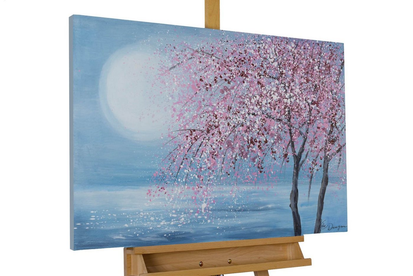 KUNSTLOFT Gemälde »Kirschblütennacht«, handgemaltes Bild auf Leinwand von KUNSTLOFT