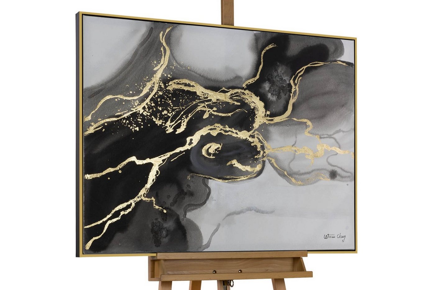 KUNSTLOFT Gemälde Magic Shadows 102.5x77.5 cm, Leinwandbild 100% HANDGEMALT Wandbild Wohnzimmer von KUNSTLOFT