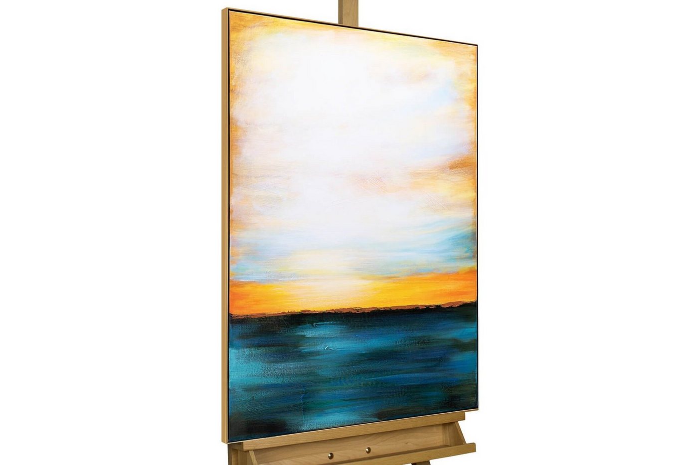 KUNSTLOFT Gemälde Meditation am Strand 60x90 cm, Leinwandbild 100% HANDGEMALT Wandbild Wohnzimmer von KUNSTLOFT