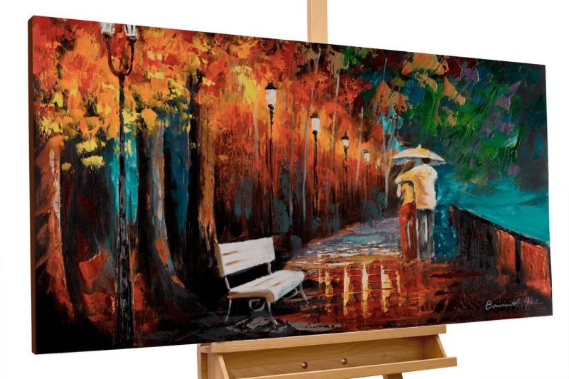 KUNSTLOFT Gemälde Mysteries of the Night 120x60 cm, Leinwandbild 100% HANDGEMALT Wandbild Wohnzimmer von KUNSTLOFT