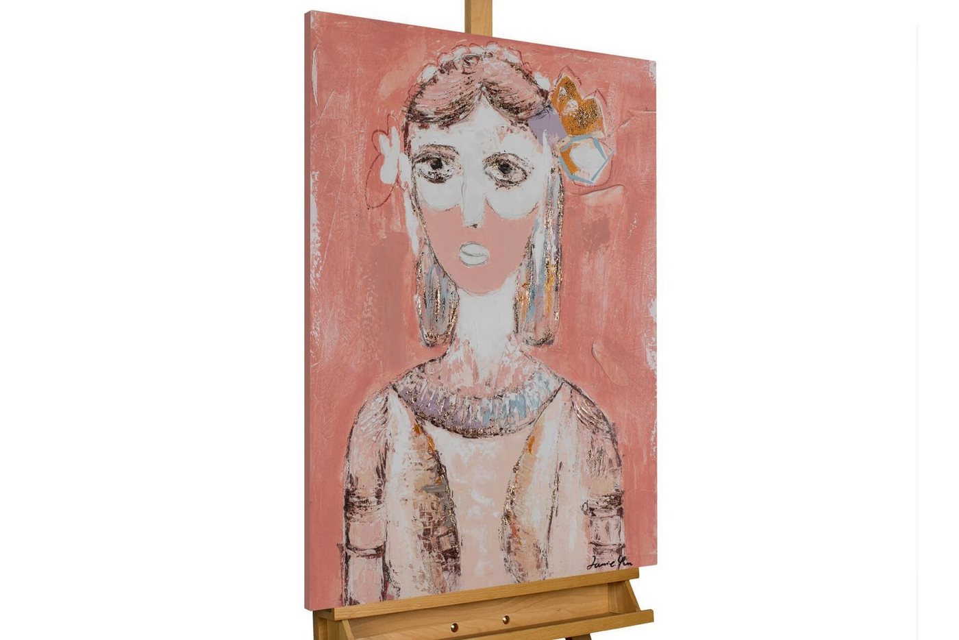 KUNSTLOFT Gemälde Mysterious Princess 60x90 cm, Leinwandbild 100% HANDGEMALT Wandbild Wohnzimmer von KUNSTLOFT