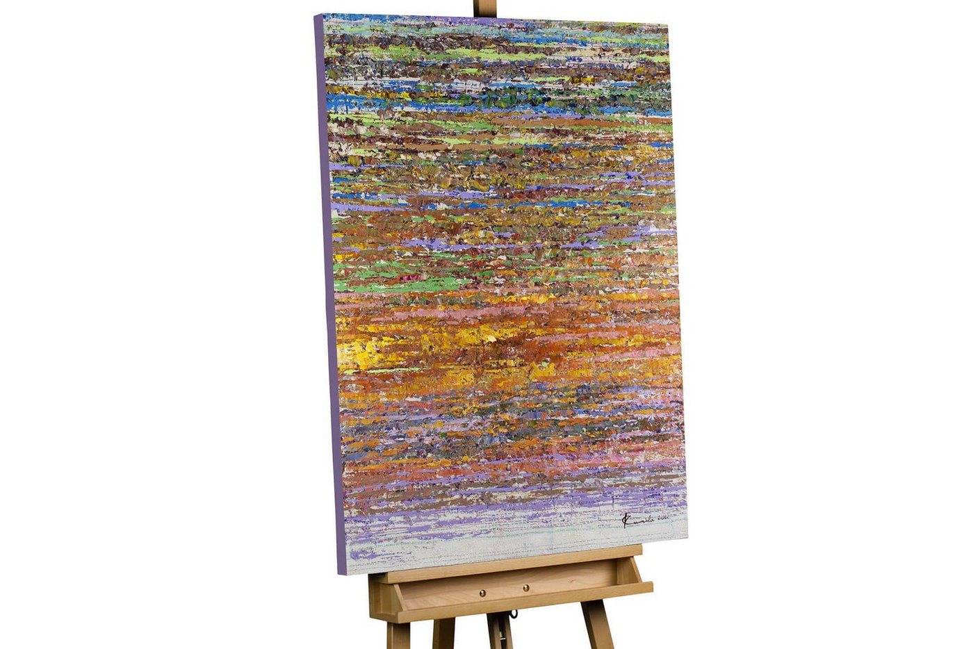 KUNSTLOFT Gemälde Nie den Faden verlieren 75x100 cm, Leinwandbild 100% HANDGEMALT Wandbild Wohnzimmer von KUNSTLOFT