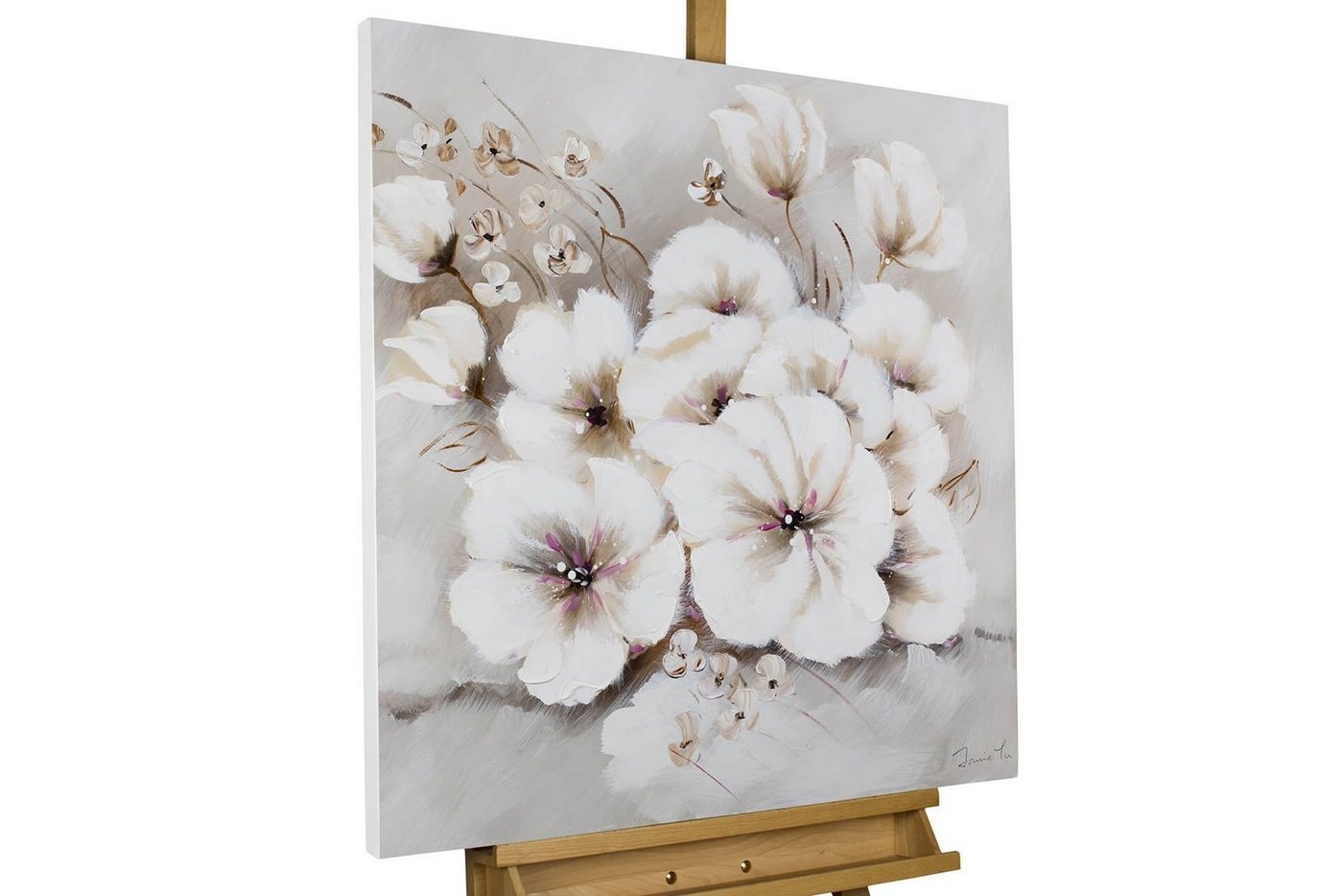 KUNSTLOFT Gemälde »Reinheit der Blumen«, handgemaltes Bild auf Leinwand von KUNSTLOFT