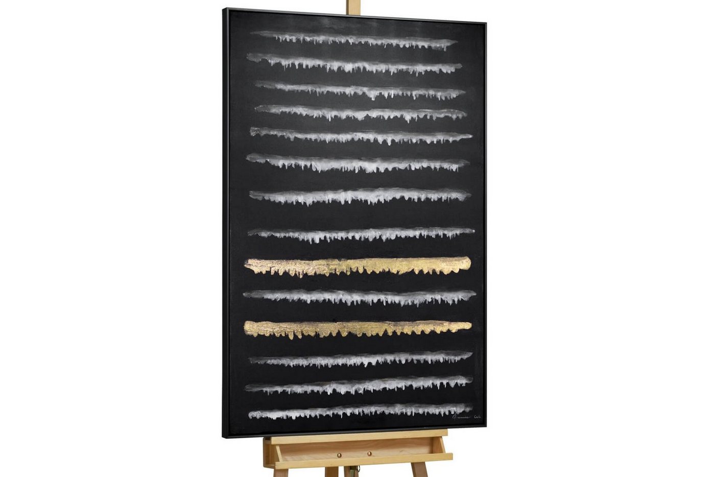KUNSTLOFT Gemälde Schmelzendes Gold 82.5x122.5 cm, Leinwandbild 100% HANDGEMALT Wandbild Wohnzimmer KUNSTLOFT Gemälde Schmelzendes Gold 82.5x122.5 cm, Leinwandbild 100% HANDGEMALT Wandbild Wohnzimmer von KUNSTLOFT