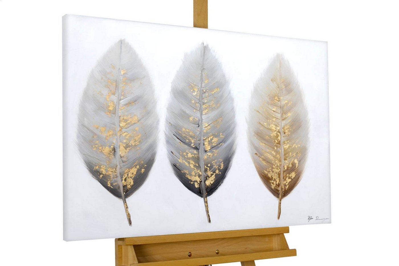 KUNSTLOFT Gemälde Schwebender Zauber 100x75 cm, Leinwandbild 100% HANDGEMALT Wandbild Wohnzimmer von KUNSTLOFT
