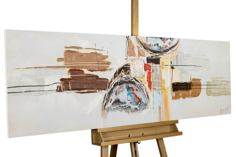 KUNSTLOFT Gemälde Schwerelose Zeit 150x50 cm, Leinwandbild 100% HANDGEMALT Wandbild Wohnzimmer von KUNSTLOFT