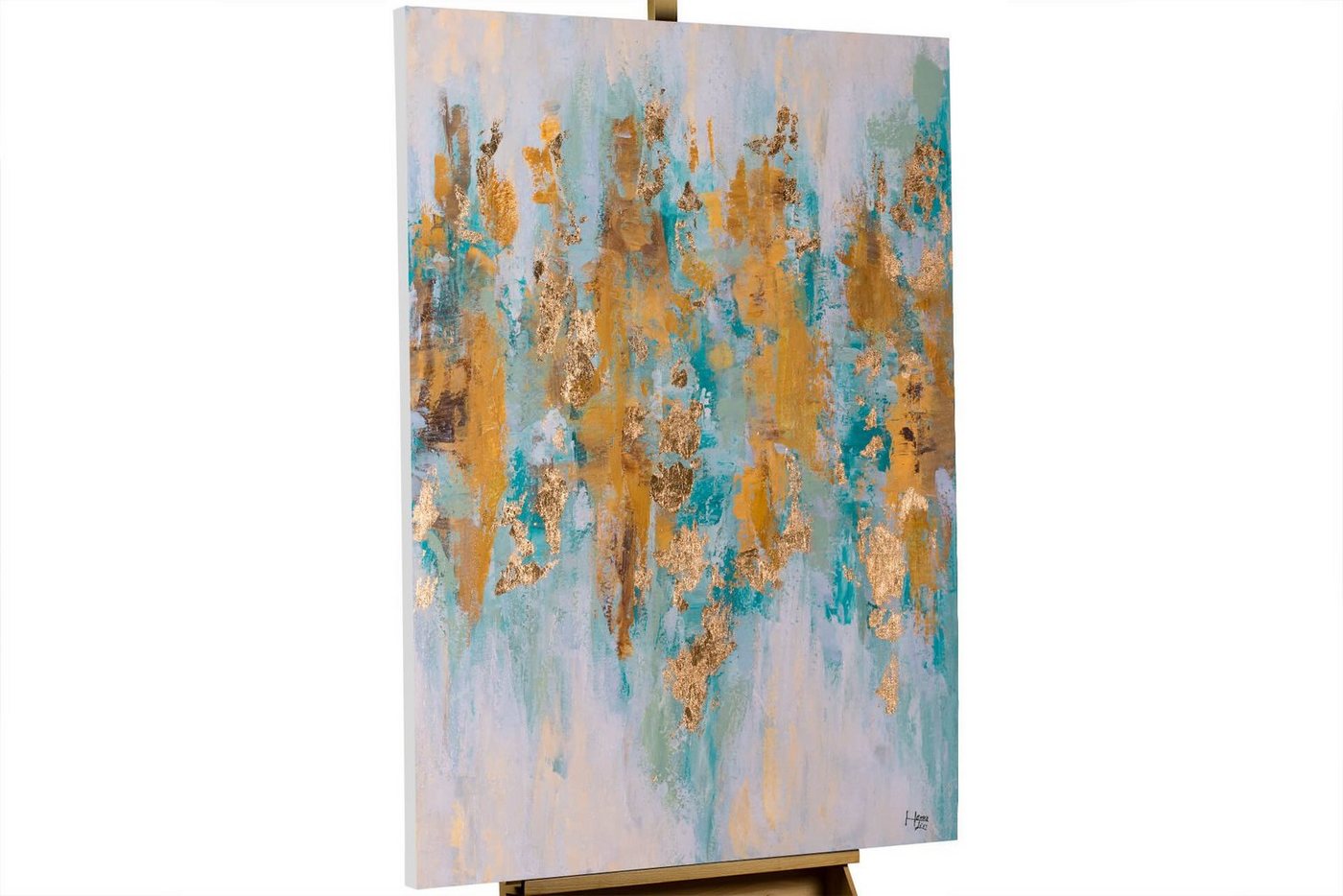 KUNSTLOFT Gemälde Spuren des Himmels 75x100 cm, Leinwandbild 100% HANDGEMALT Wandbild Wohnzimmer von KUNSTLOFT