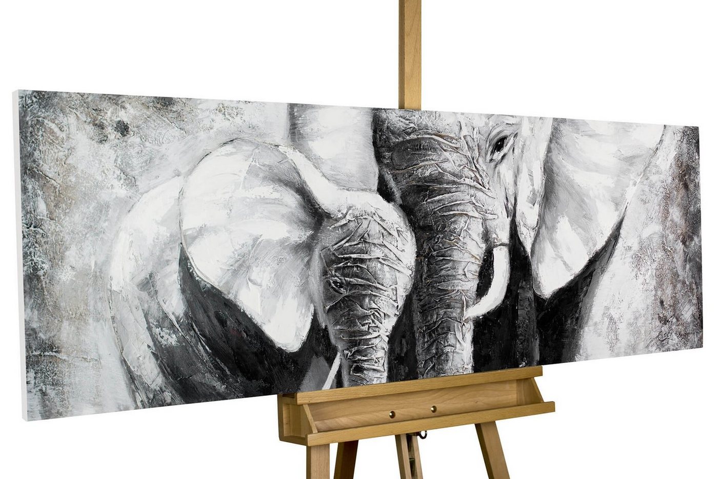 KUNSTLOFT Gemälde Sweet Savannah Memories 150x50 cm, Leinwandbild 100% HANDGEMALT Wandbild Wohnzimmer von KUNSTLOFT