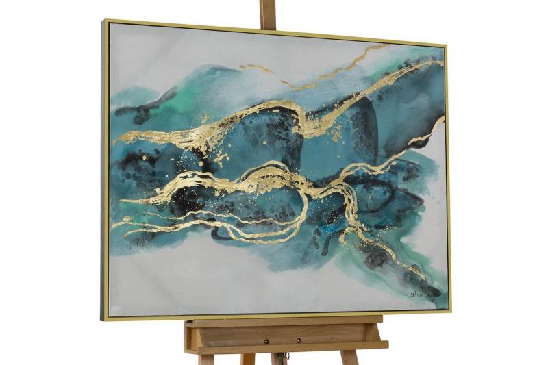 KUNSTLOFT Gemälde Türkise Magie 102.5x77.5 cm, Leinwandbild 100% HANDGEMALT Wandbild Wohnzimmer KUNSTLOFT Gemälde Türkise Magie 102.5x77.5 cm, Leinwandbild 100% HANDGEMALT Wandbild Wohnzimmer von KUNSTLOFT