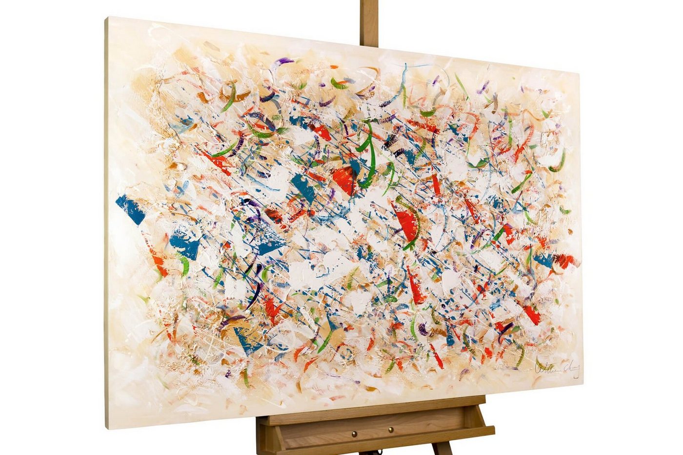 KUNSTLOFT Gemälde Vorboten des Frühlings 120x80 cm, Leinwandbild 100% HANDGEMALT Wandbild Wohnzimmer von KUNSTLOFT